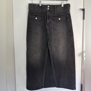 Free People Denim Midi Skirt